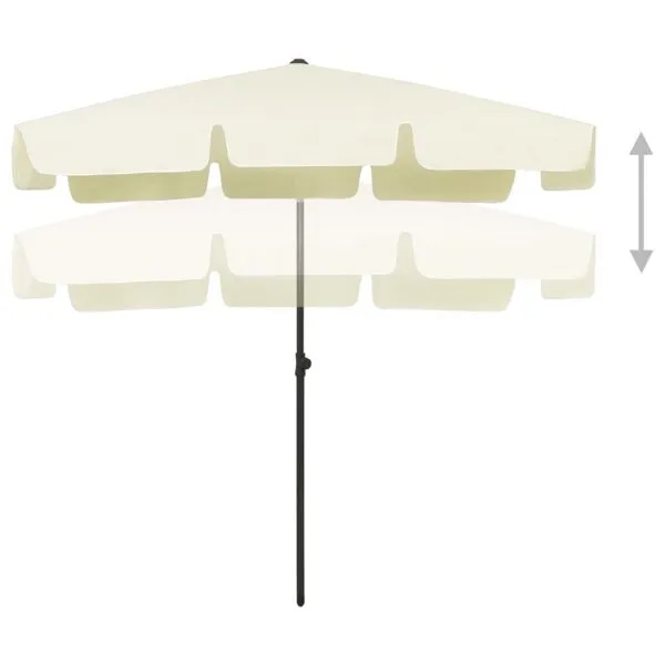 Umbrelă de soare de plajă, galben nisipiu, 200×125 cm