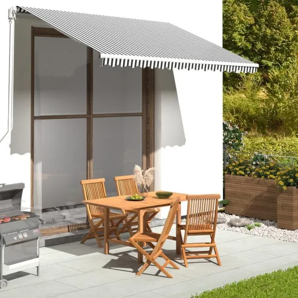 Pânză de rezervă copertină, antracit și alb, 3,5×2,5 m