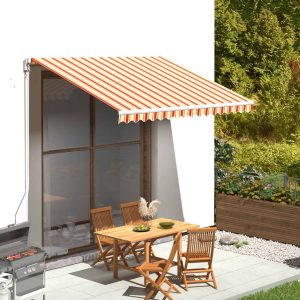Pânză de rezervă copertină, galben și portocaliu, 3,5×2,5 m