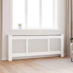Mască pentru calorifer, alb, 205 cm, MDF