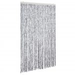 Perdea pentru insecte, alb și gri, 120×220 cm, chenille