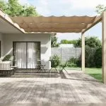 Copertină verticală, gri taupe, 140×420 cm, țesătură oxford