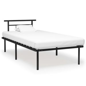 Cadru de pat, negru, 100 x 200 cm, metal