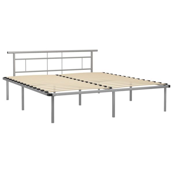 Cadru de pat, gri, 180×200 cm, metal