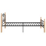 Cadru de pat, negru, 90×200 cm, metal
