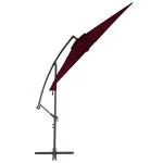 Umbrelă în consolă cu stâlp din aluminiu, roșu bordo, 300 cm