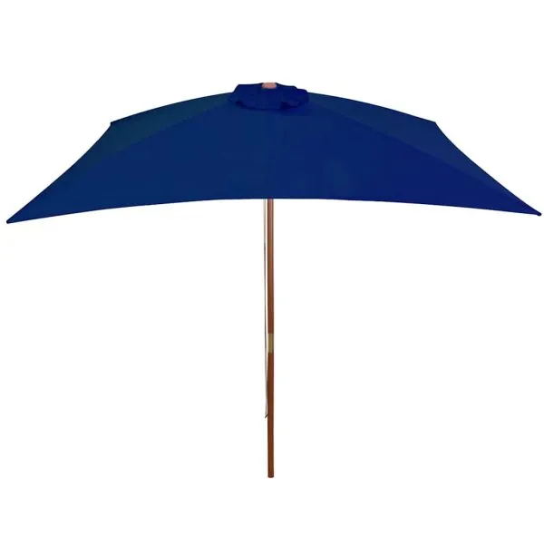 Umbrelă de soare cu stâlp din lemn, albastru, 200×300 cm