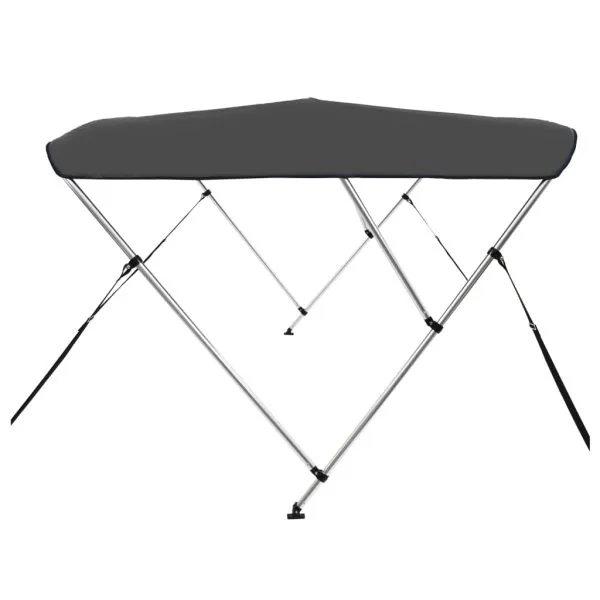 Parasolar barcă Bimini cu 3 arcuri, antracit, 183x196x137 cm