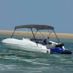 Parasolar barcă Bimini cu 3 arcuri, antracit, 183x196x137 cm