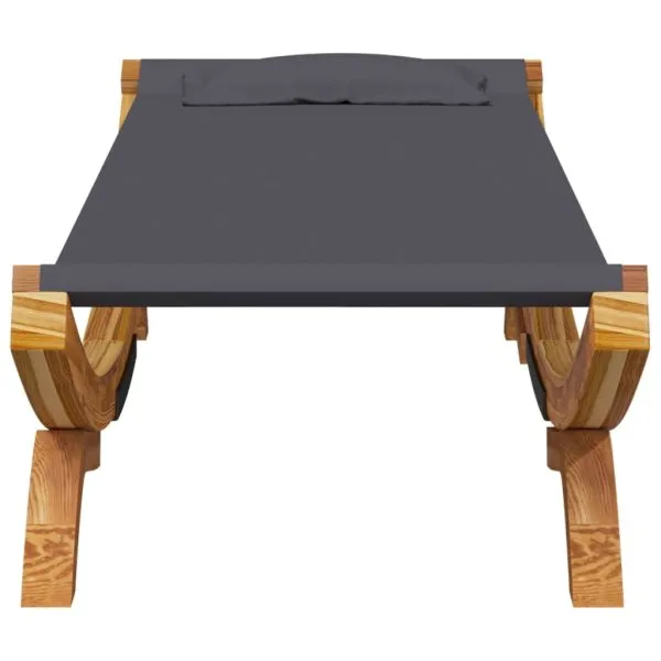 Pat de exterior, antracit, 100×188,5×44 cm, lemn masiv curbat