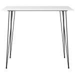 Set mobilier de bar, 7 piese, alb și negru