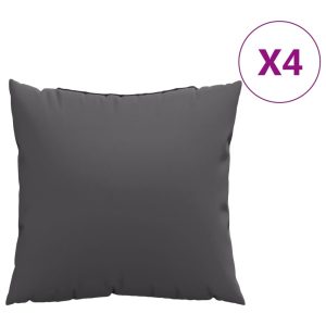 Perne decorative, 4 buc., antracit, 50×50 cm, material textil