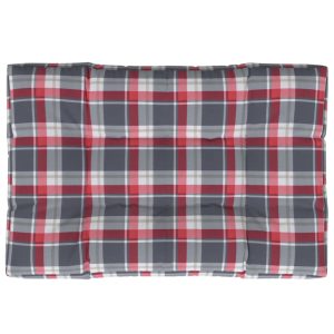 Pernă de paleți, roșu carouri, 120x80x12 cm, material textil