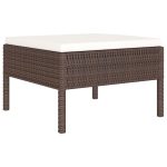 Set mobilier de grădină cu perne, 6 piese, maro, poliratan