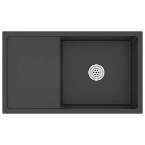 Chiuvetă de bucătărie lucrată manual, negru, oțel inoxidabil