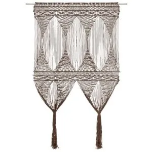 Perdea macrame, gri taupe,140 x 240 cm, bumbac