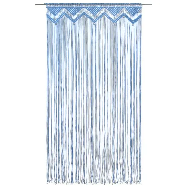 Perdea macrame, albastru, 140 x 240 cm, bumbac