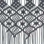 Perdea macrame, antracit, 140 x 240 cm, bumbac