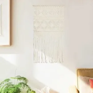 Cuier de perete macrame, 40×80, bumbac
