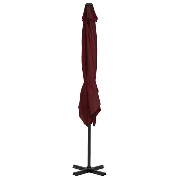 Umbrelă în consolă cu stâlp din aluminiu, bordo, 250×250 cm