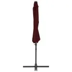 Umbrelă în consolă cu stâlp din oțel, roșu bordo, 300 cm