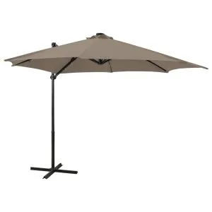 Umbrelă în consolă cu stâlp și LED-uri
