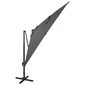 Umbrelă în consolă cu stâlp și LED-uri, antracit, 300 cm