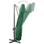 Umbrelă în consolă cu înveliș dublu, verde, 400×300 cm