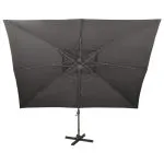 Umbrelă în consolă cu înveliș dublu, antracit, 400×300 cm