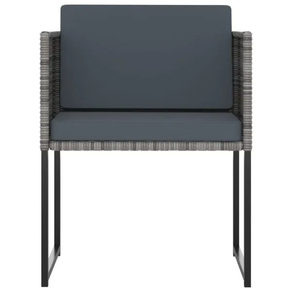 Set mobilier de grădină cu perne, 11 piese, gri, poliratan