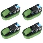 Chingi de fixare cu clichet, 4 buc., verde, 6 m, 800 daN