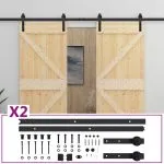Ușă glisantă cu set feronerie, 80 x 210 cm, lemn masiv de pin