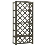 Suport plante cu spalier, gri, 60x30x140 cm, lemn masiv brad
