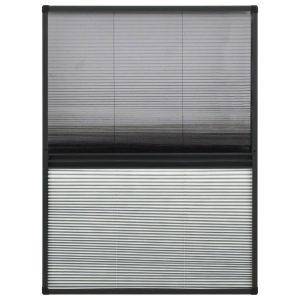 Ecran insecte pentru ferestre, cu umbrar, 80×120 cm, aluminiu