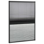 Ecran insecte pentru ferestre, cu umbrar, 80×120 cm, aluminiu
