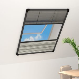 Ecran insecte pentru ferestre, cu umbrar, 80×120 cm, aluminiu