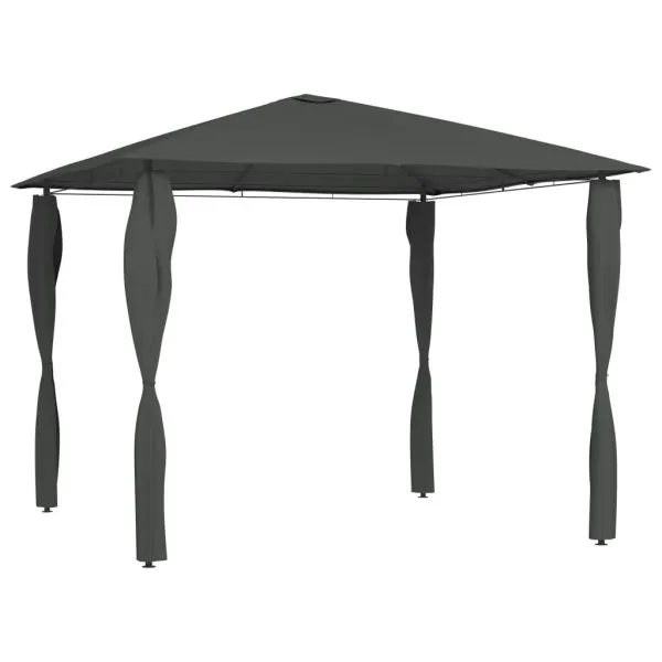 Pavilion cu huse pentru stâlpi, antracit, 3x3x2,6 m, 160 g/m²