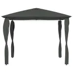 Pavilion cu huse pentru stâlpi, antracit, 3x3x2,6 m, 160 g/m²