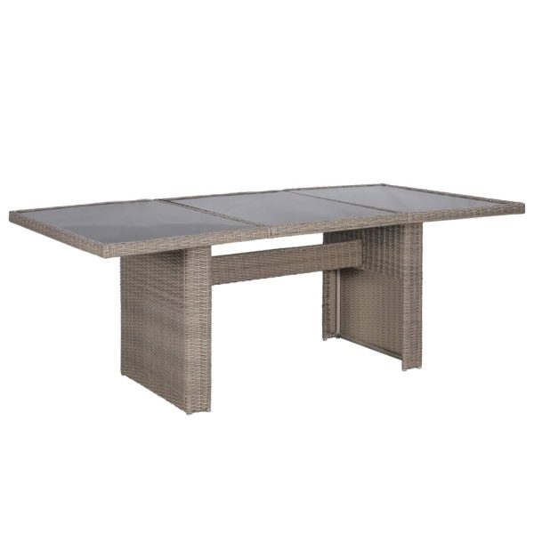 Set mobilier de exterior, 9 piese, maro, poliratan