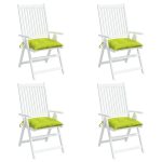 Perne de scaun, 4 buc., verde aprins, 40x40x7 cm, textil oxford