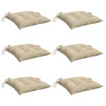 Perne de scaun, 6 buc., bej, 50x50x7 cm, textil oxford