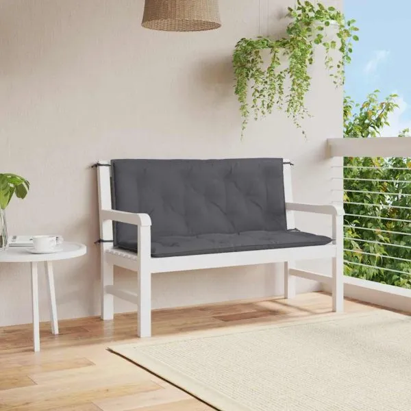 Pernă bancă de grădină antracit 120x(50+50)x7cm material oxford