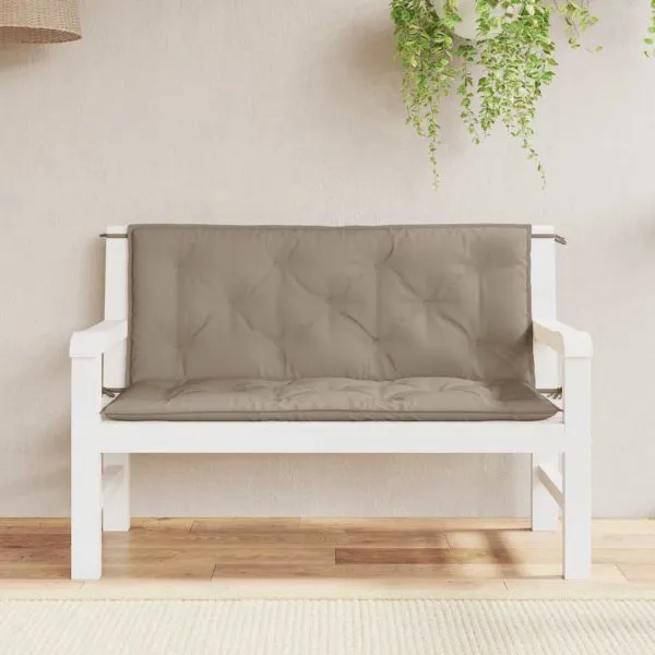 Pernă bancă grădină, gri taupe 120x(50+50)x7cm material oxford
