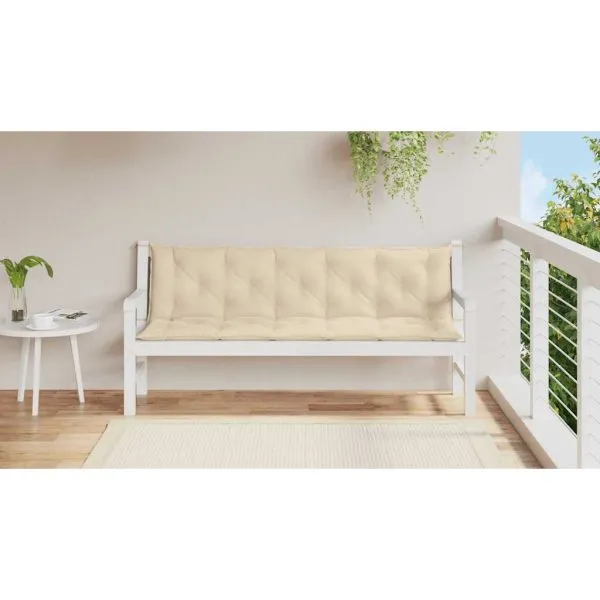 Pernă bancă de grădină, bej, 180x(50+50)x7cm, material oxford