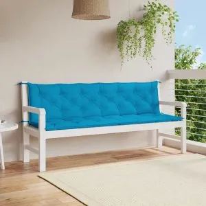 Pernă de bancă albastru deschis 200x(50+50)x7cm material oxford