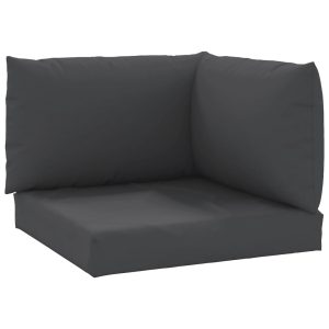 Perne de canapea din paleți, 3 buc., negru, material textil