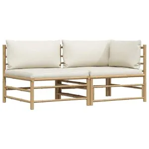 Set mobilier de grădină cu perne alb crem