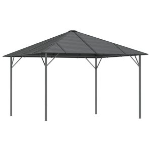 Foișor cu acoperiș, antracit, 3×3 m