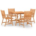 Set mobilier de masă pentru grădină, 5 piese, lemn masiv acacia