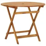 Set mobilier grădină, pliabil, 5 piese, lemn masiv acacia